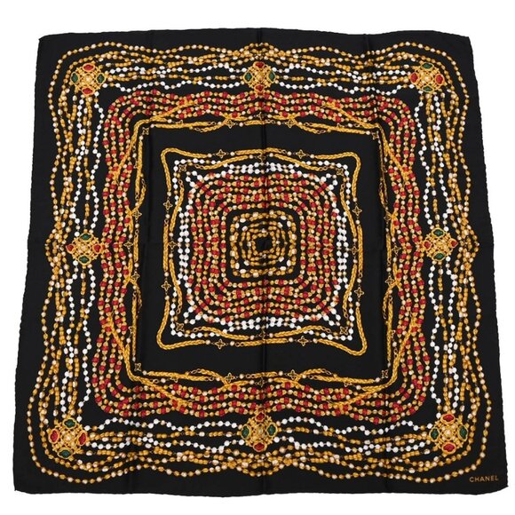Chanel Black Scarf Small Good 195626 - Picture 1 of 4